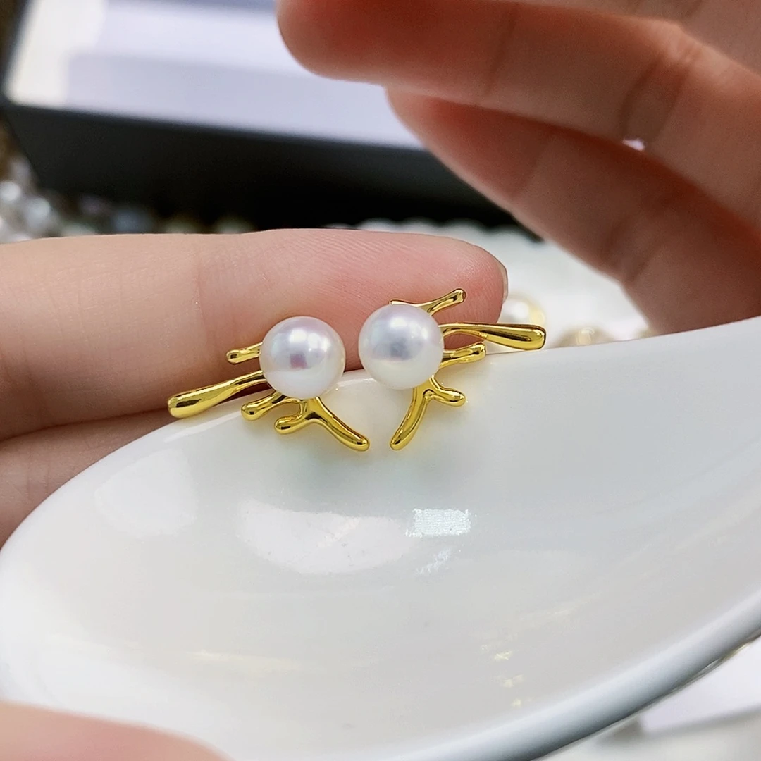 未镶嵌特价极光耳饰淡水珍珠