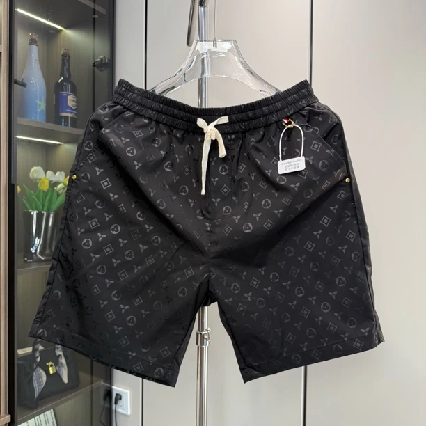 潮牌新款男士短裤夏季薄款凉感沙滩裤百搭休闲五分裤子男透气中裤