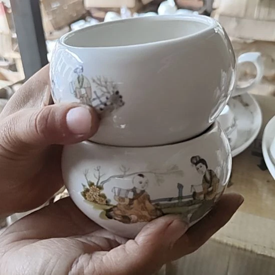 库存微瑕三娘教子笔洗两个