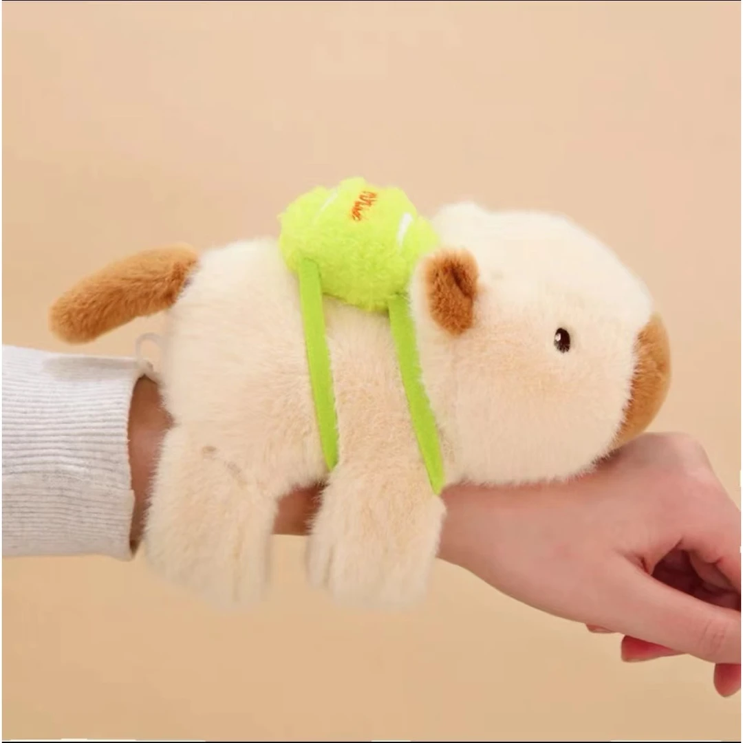 卡皮巴拉可爱啪啪圈手腕装饰毛绒玩具水豚啪啪圈毛绒玩具