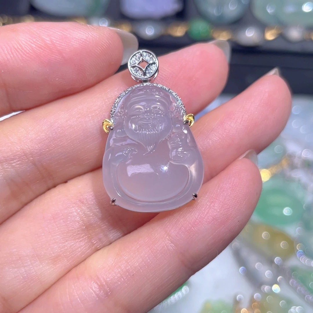 颈饰18K金镶嵌翡翠翡翠