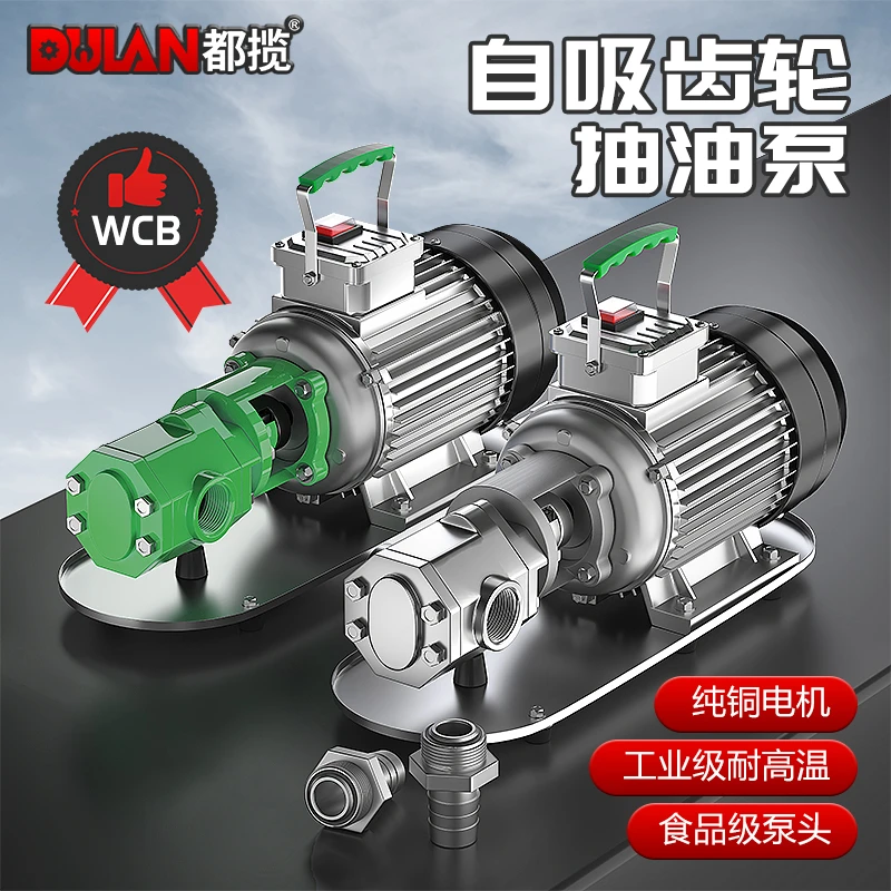 都揽WCB齿轮泵电动抽油泵220v自吸大功率大扭矩柴机油加抽油神器