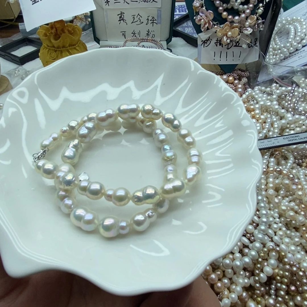 联***业银S925镶嵌天然淡水珍珠无人工干预淡水珍珠