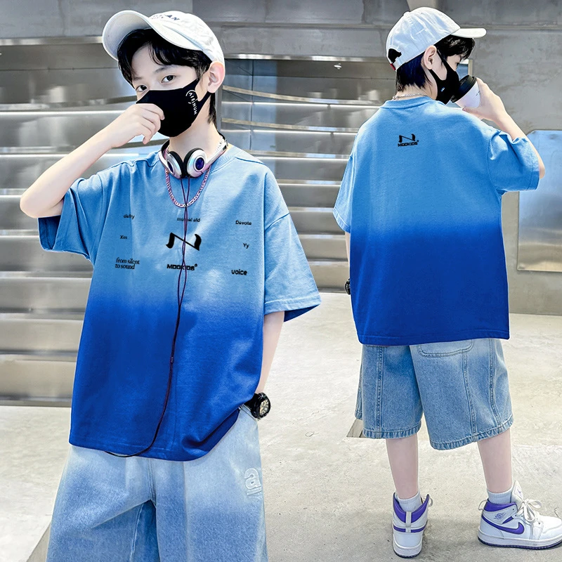 【100%纯棉】儿童T恤短袖2025年夏季新款中大童男童夏款男孩半袖潮T