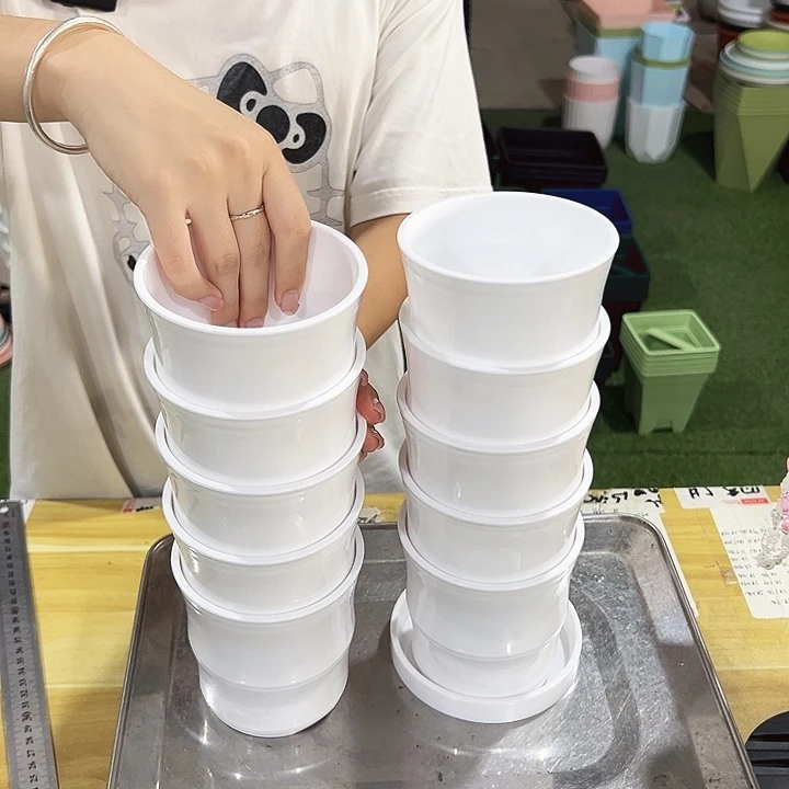 特价竹节口10高10白色带托10只