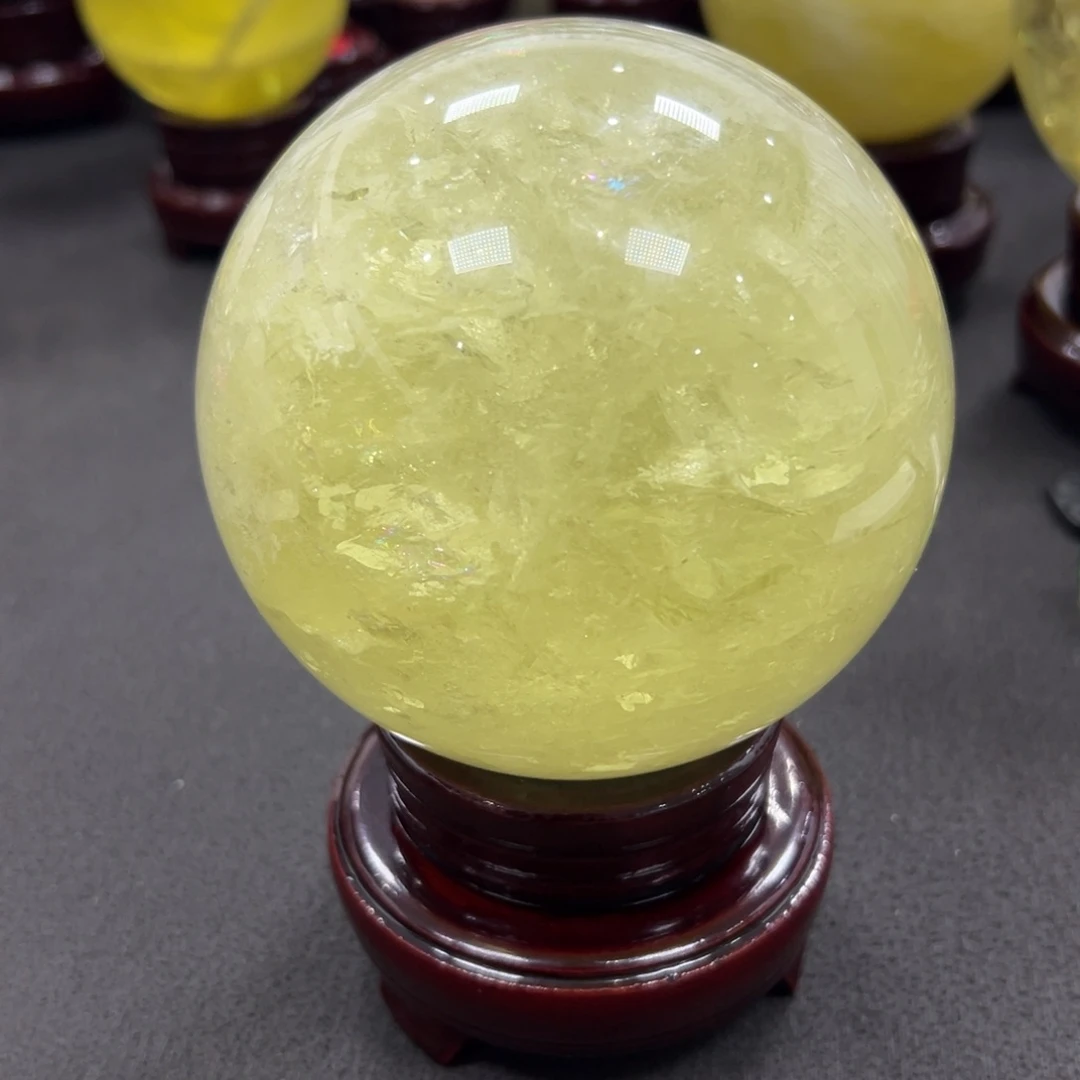 ****石材天然黄水晶球摆件