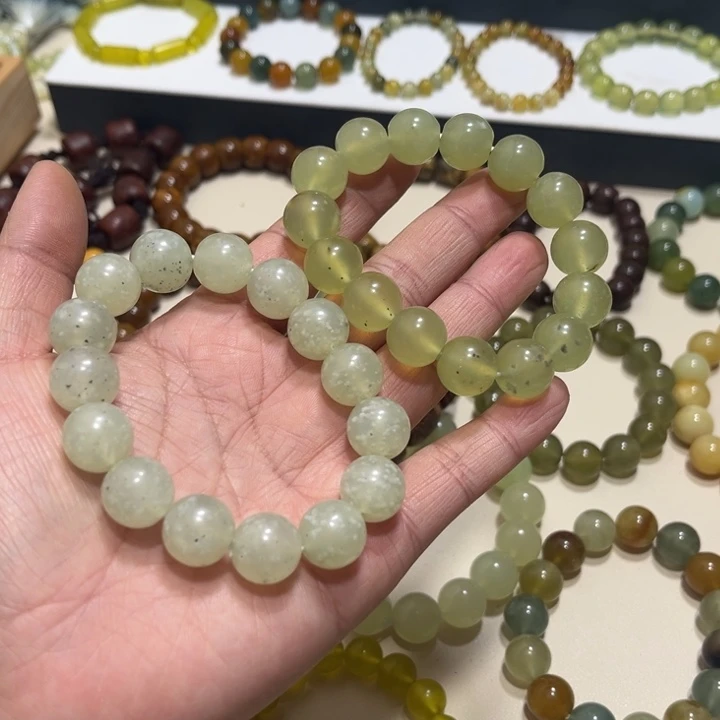 蛇纹石玉未镶嵌手链卡14