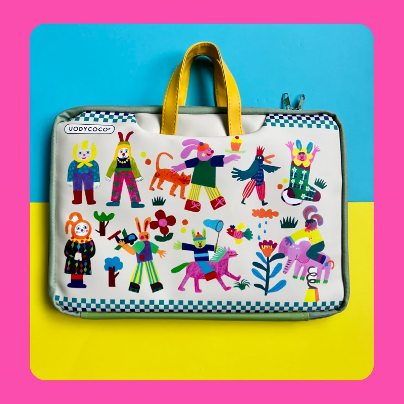 uodycoco原创卡通笔记本电脑包手提防水适用华为苹果可挂行李箱