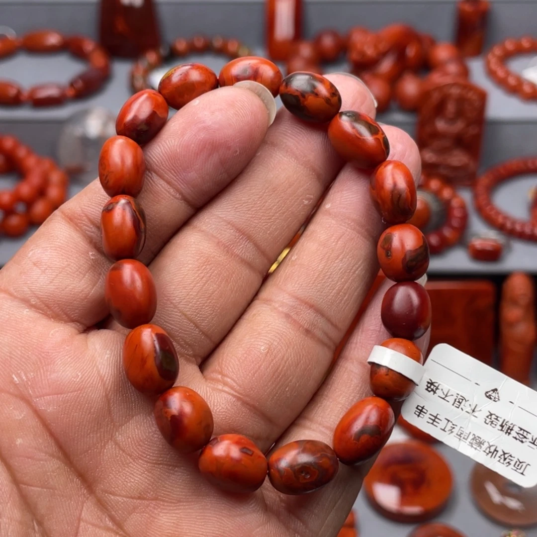 南红玛瑙未镶嵌珠宝奇石单圈