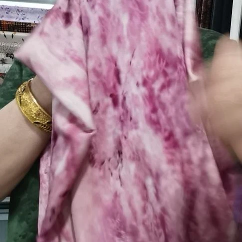 弹力真丝粉色花0.7