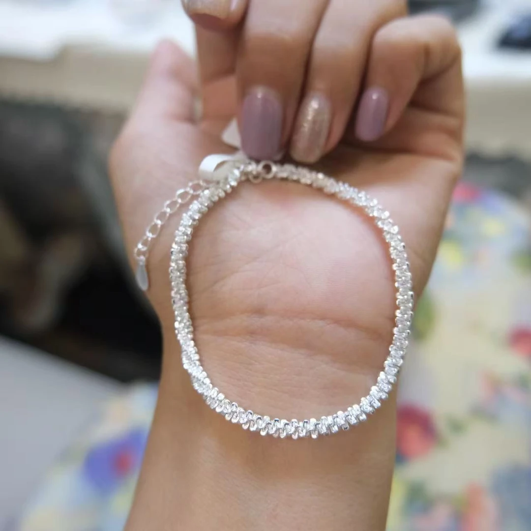 足银手链 足银999.9 满天星手链 s297