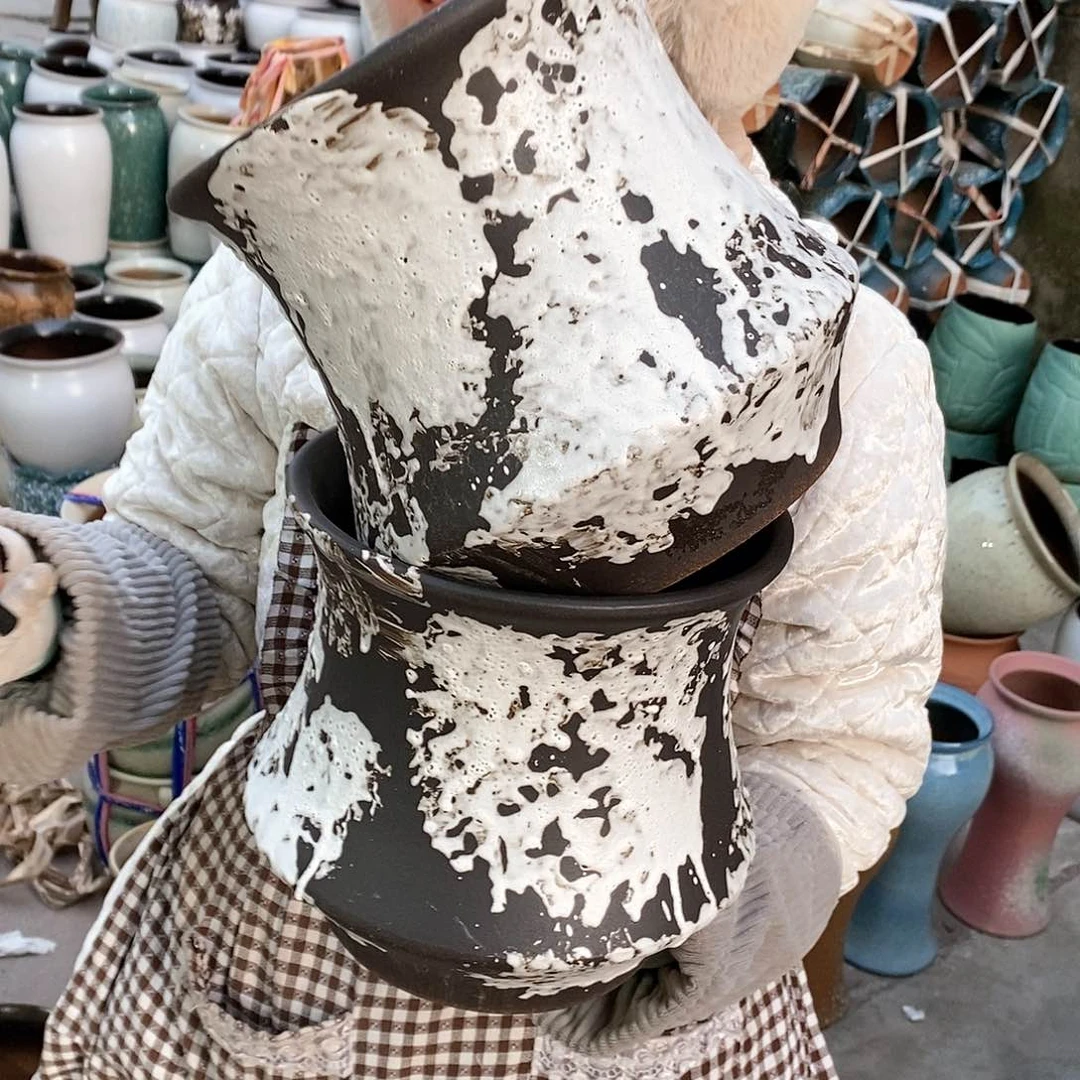 紫砂花盆瑕疵口20高20