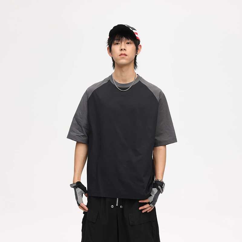 吸湿排汗防晒速干短袖男夏季百搭宽松休闲高级感简约潮流圆领上衣