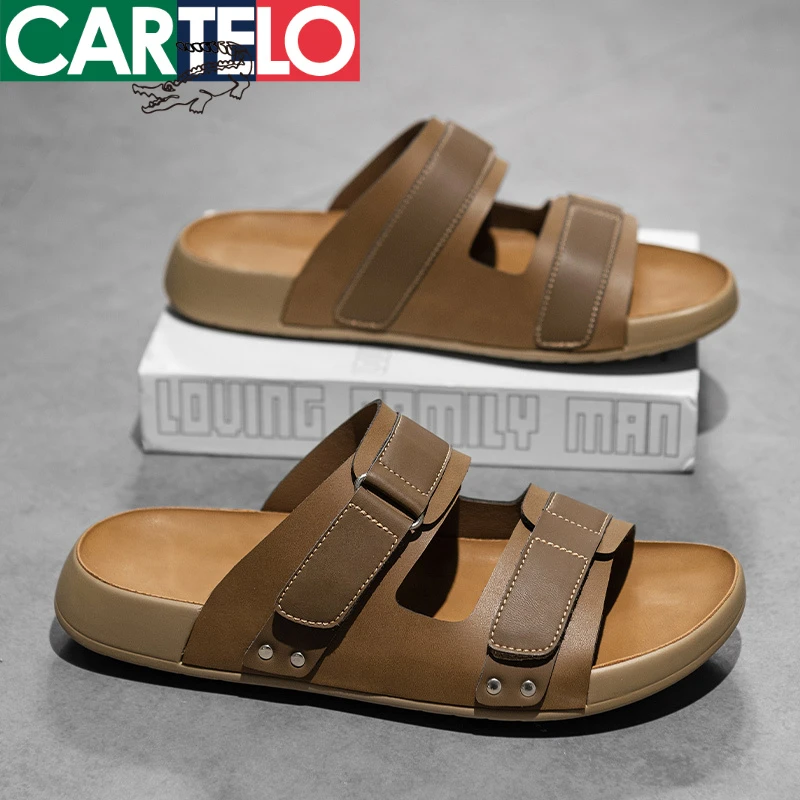 卡帝乐鳄鱼休闲凉鞋夏季男士新款软底透气一字拖户外百搭男拖鞋