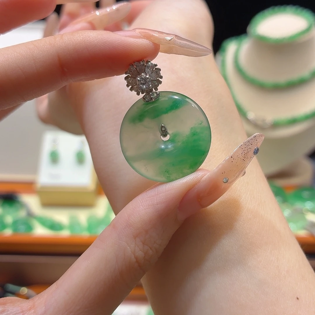 石英质玉银S925镶嵌颈饰