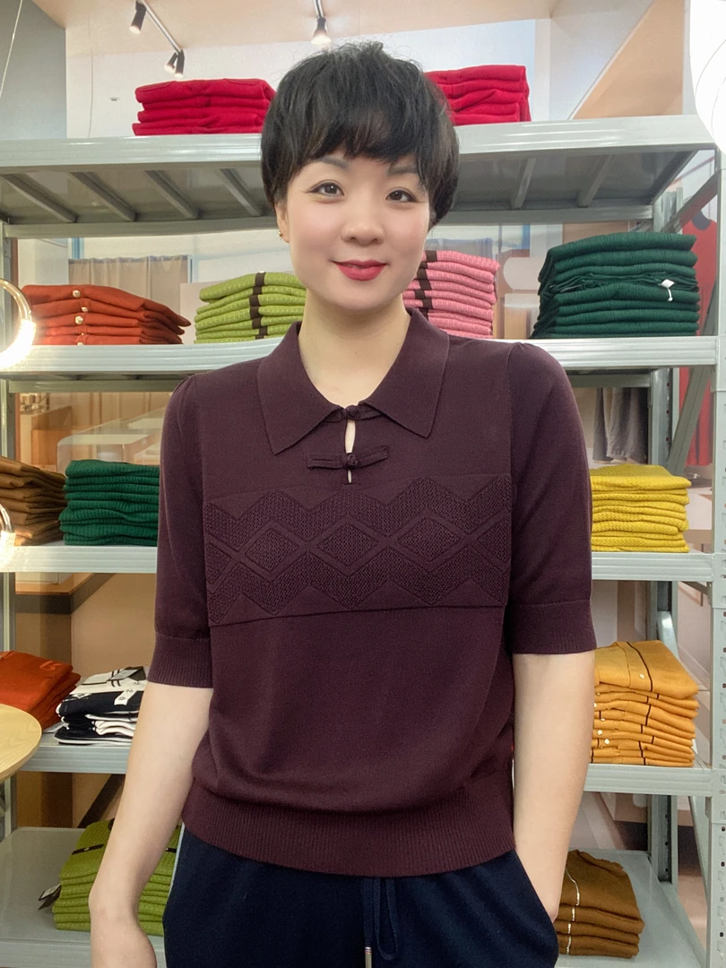 莱赛尔纤维100天丝时尚百搭显瘦针织衫5268