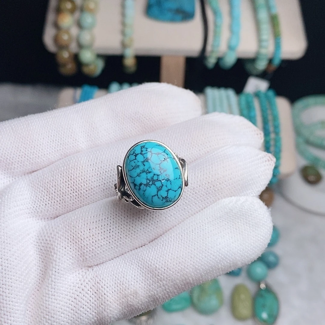 绿松石银S925镶嵌珠宝奇石