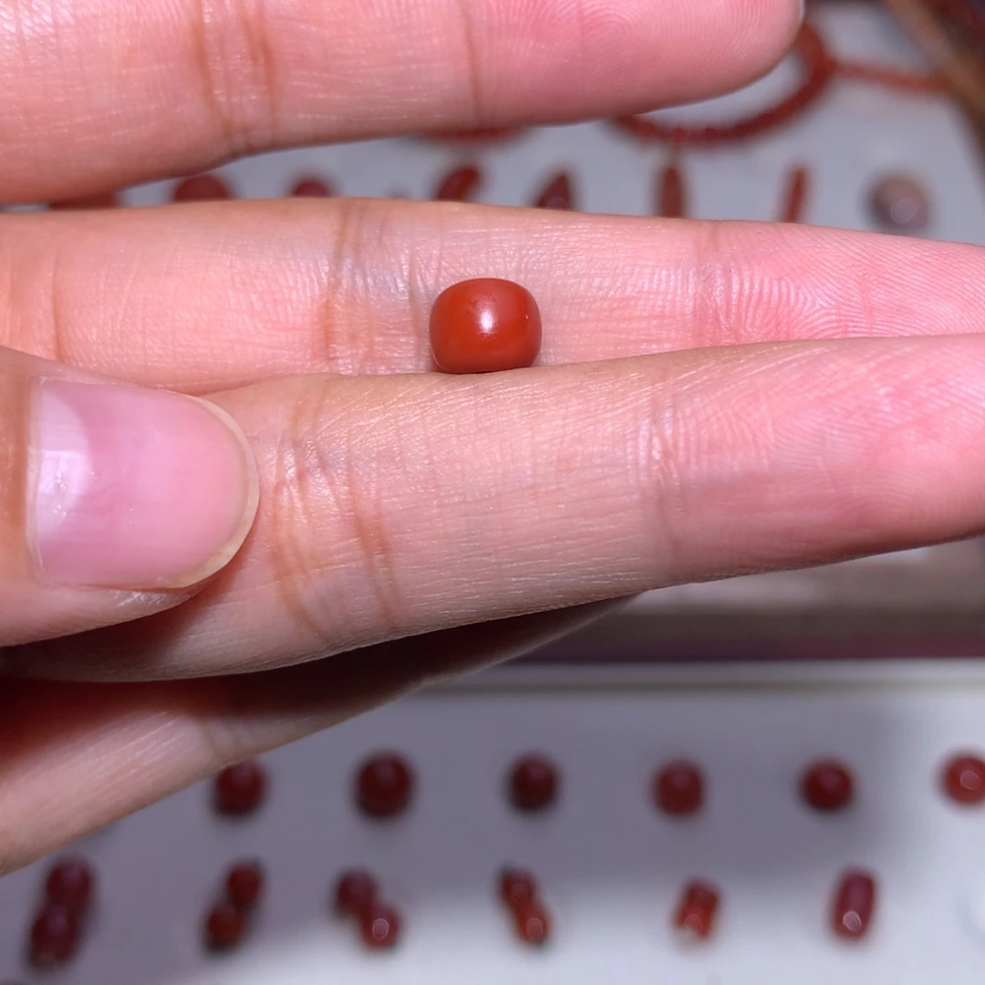 F***S南红玛瑙未镶嵌满肉柿子锦老型微纹7×6