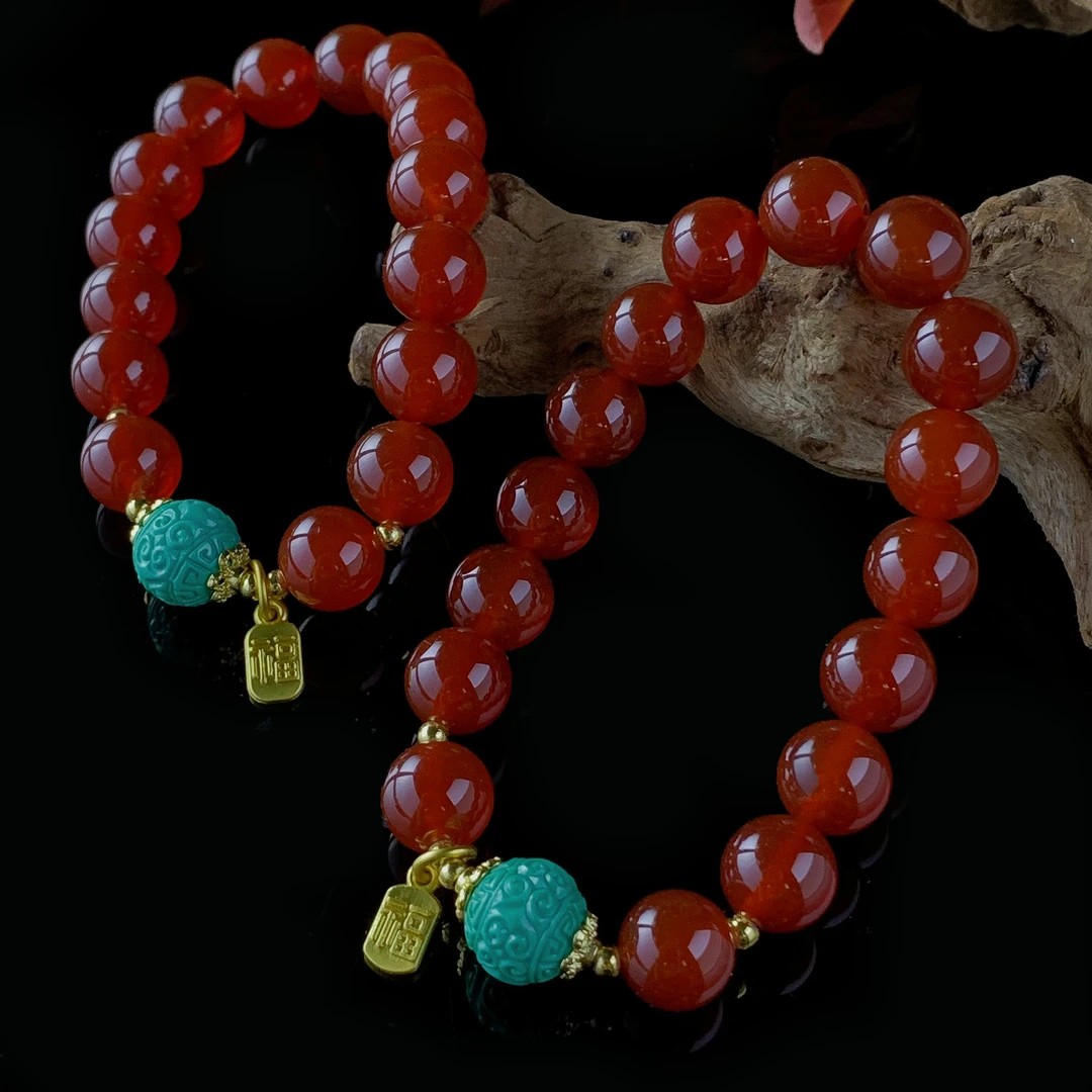 面面来财珠宝S8207-卡10左右-多宝赤红如焰麒麟桖玛瑙红手串