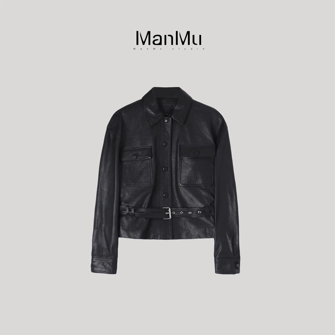 满目ManMu 【张琪专属】高级定制秋季时尚百搭绵羊皮皮衣350490