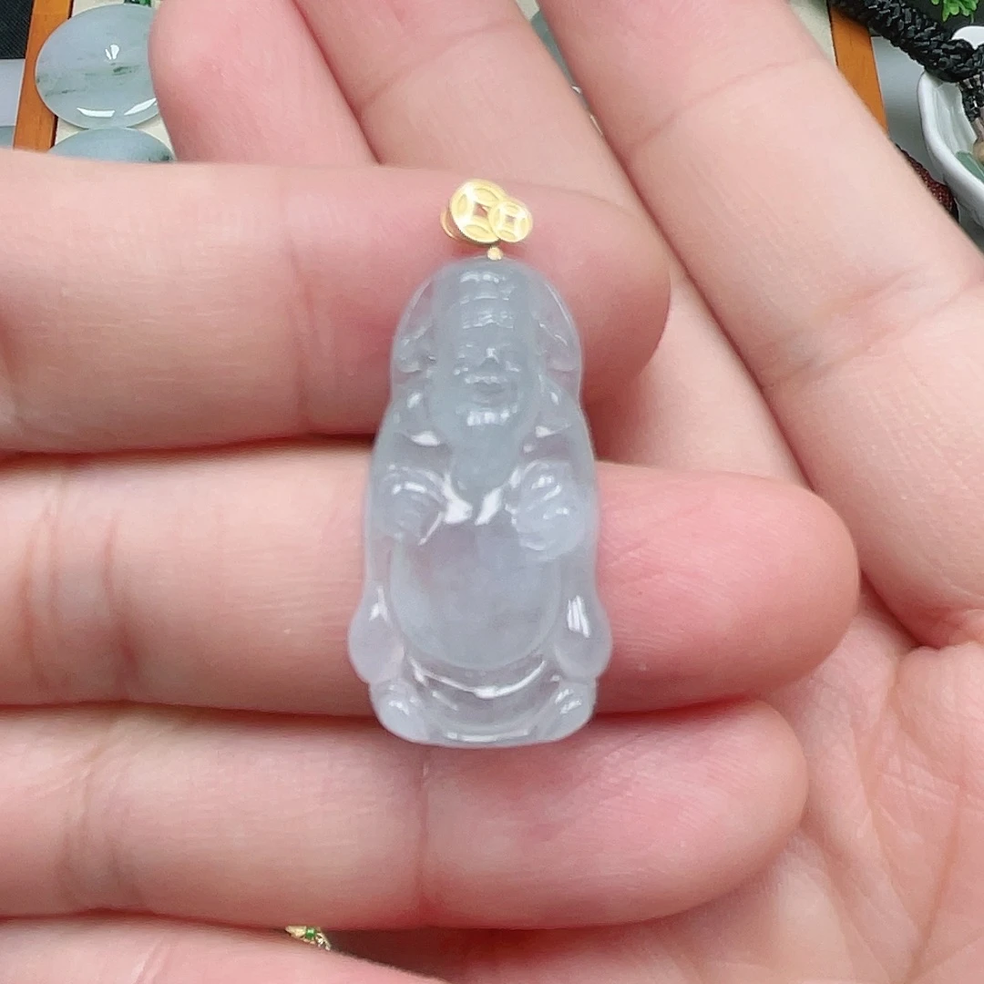 翡翠未镶嵌颈饰财神