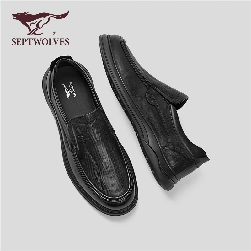 七匹狼正品男鞋一脚蹬秋季英伦风商务休闲皮鞋软底上班通勤乐福鞋