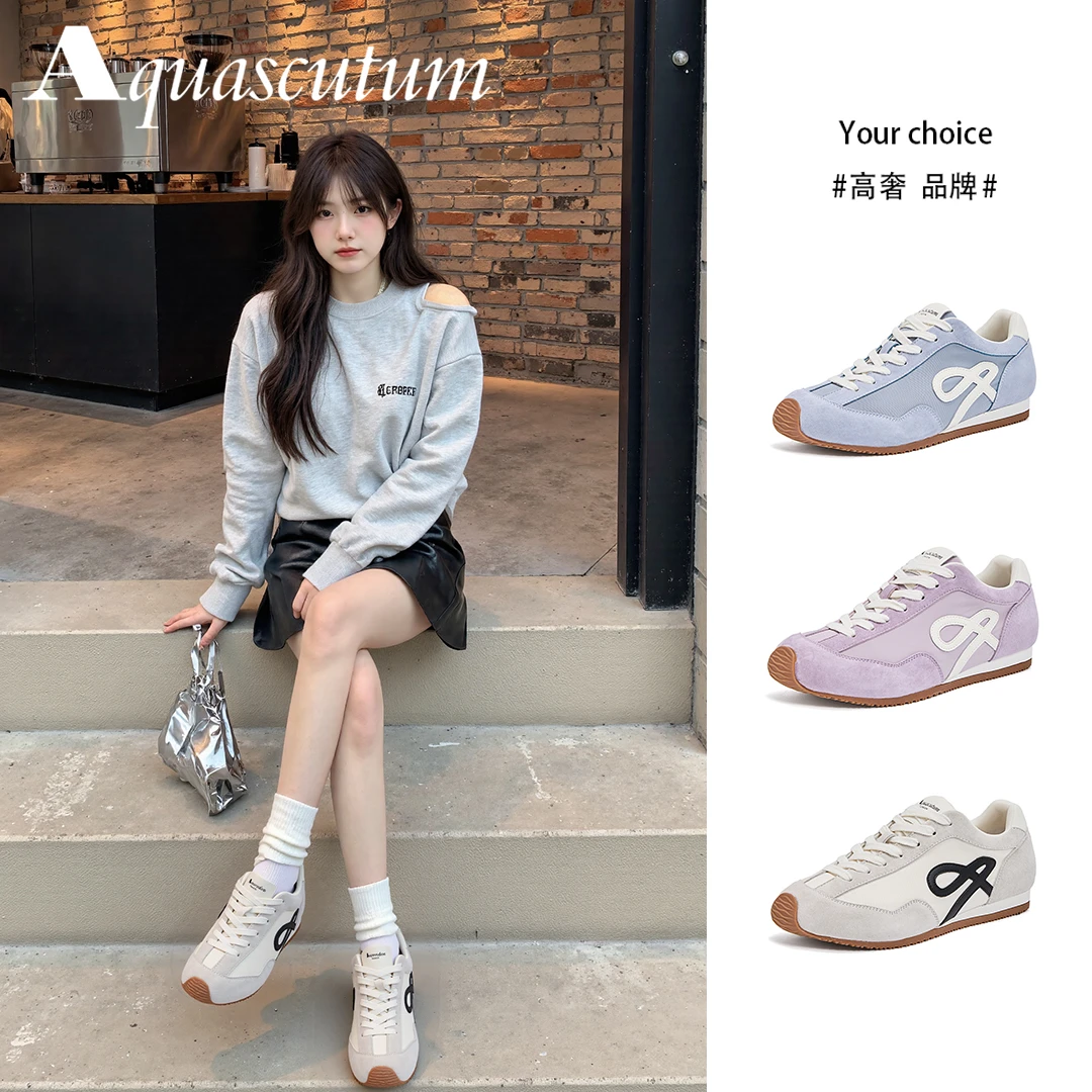 Aquascutum/雅格狮丹2025新款时尚阿甘鞋透气搭系带厚底休闲鞋