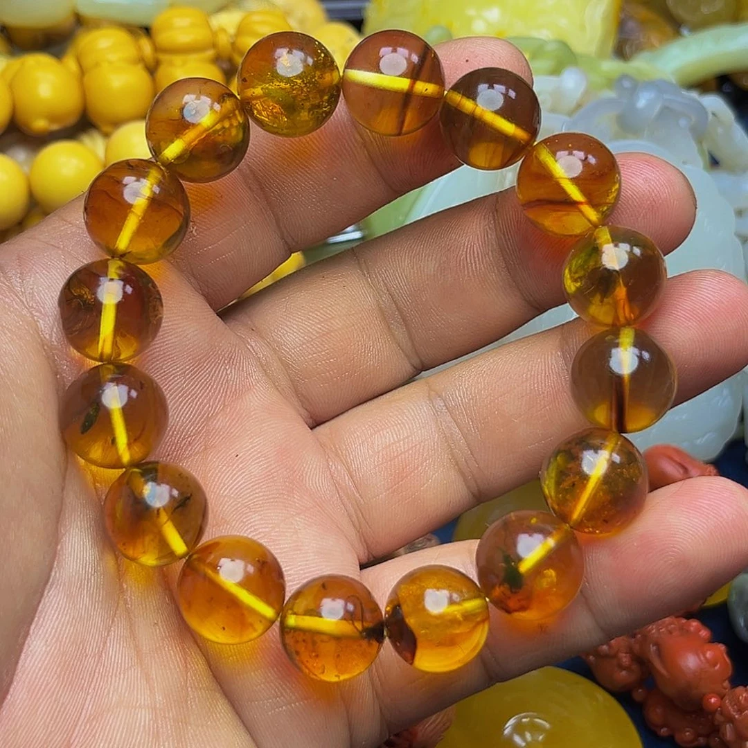 未镶嵌琥珀手链天然虫珀