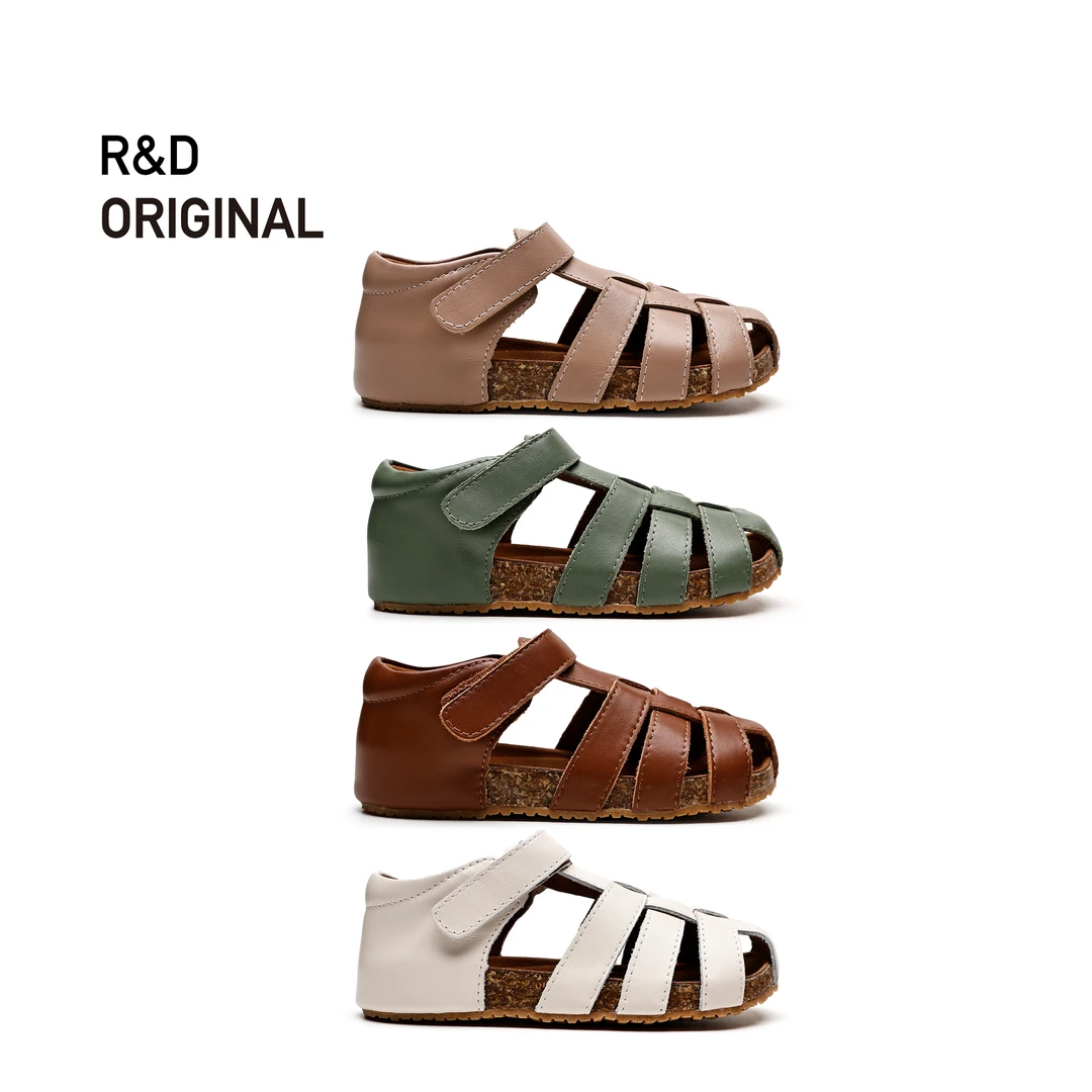 2025夏季新款童鞋女童罗马沙滩鞋软底真皮宝宝鞋8110