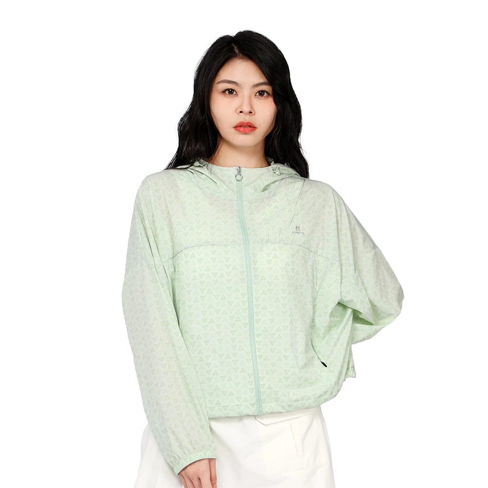 HUMTTO/悍途春夏户外连帽长袖宽松轻薄运动休闲外套女18P583
