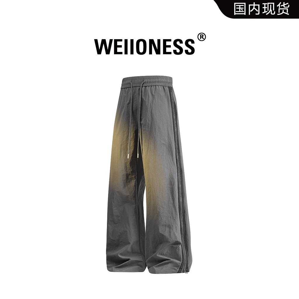 WEIIONESS美潮轻奢男装休闲裤2026春季新款时尚百搭条纹直筒裤男