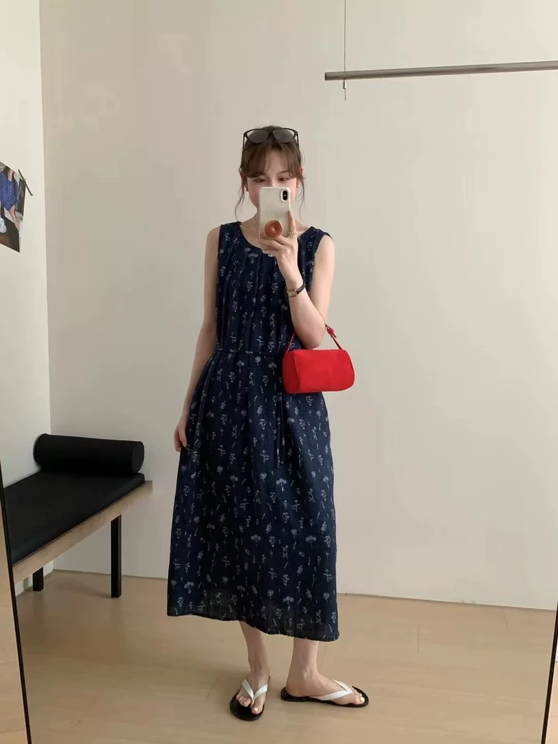 FR@M337 韩系宽松碎花背心裙带腰带 6-4