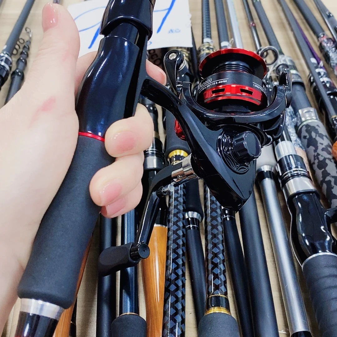 红色直柄1.65米➕红色单摇臂纺车轮➕路滑配件