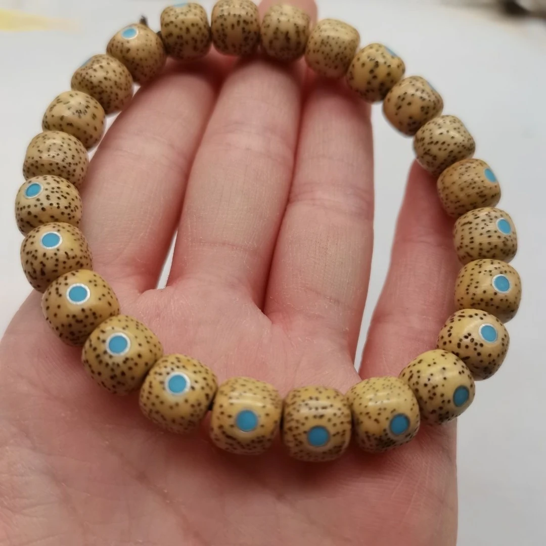 海南星月菩提原生态鸡油黄9银管镶多宝手链项链入门级