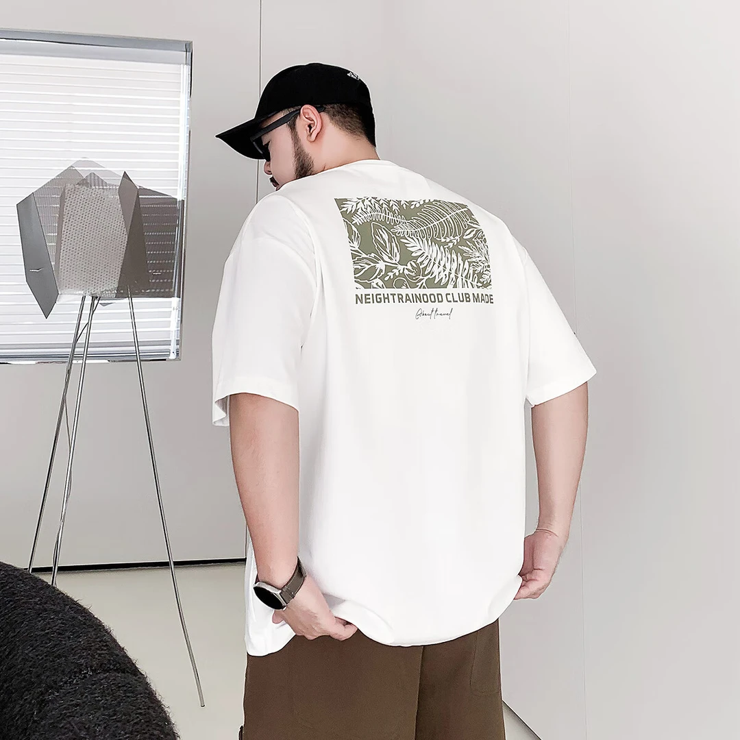 VTOS维特沃森大码男装胖子夏季宽松圆领短袖t恤潮牌体恤衫半袖