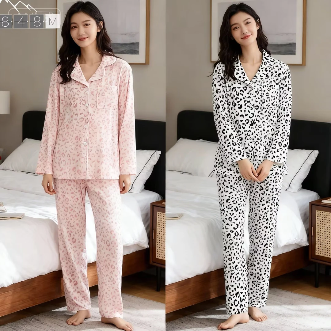 小胖【海岛绒】微胖款时尚加绒睡衣秋冬款长袖家居服套装性感舒适