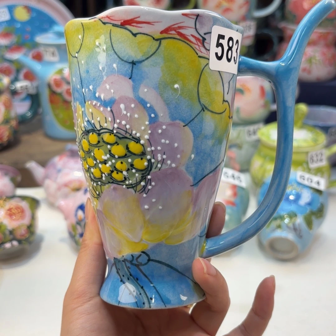 瓷片景德镇手绘高温釉下彩陶瓷茶具