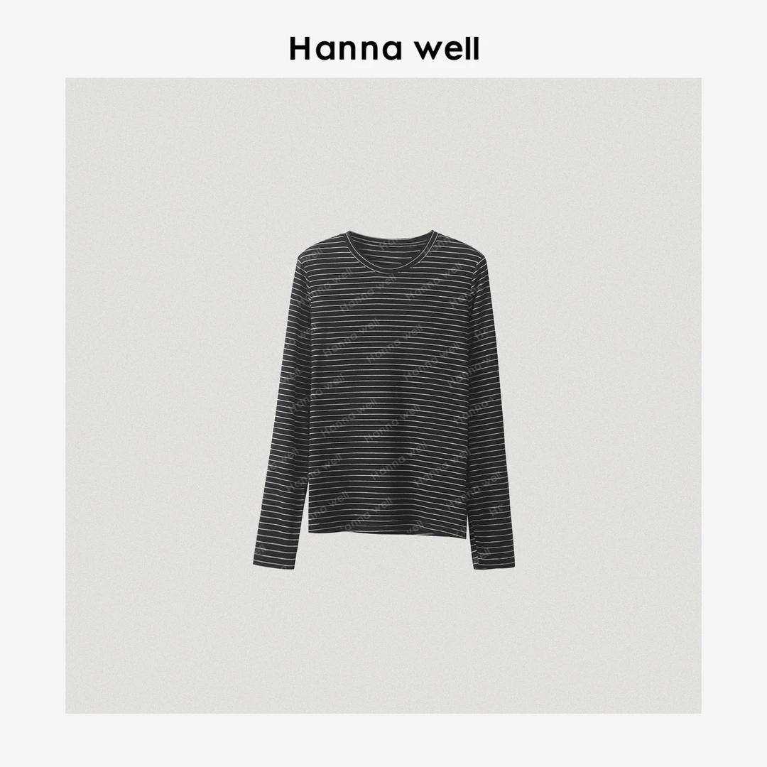 妞子与墩子 “素颜T” 爆舒服！春夏超柔高弹显瘦条纹T恤 ZZ5A0108