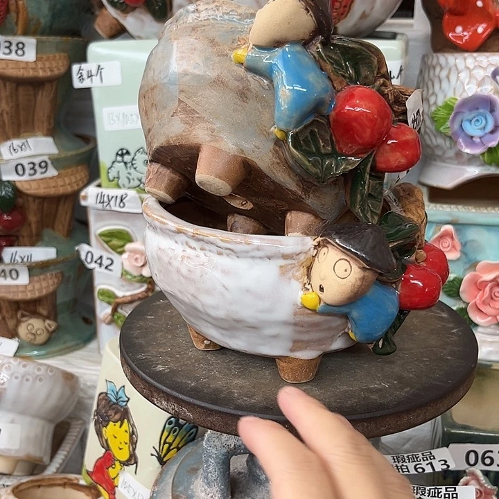 紫砂花盆粗陶材质多肉花盆