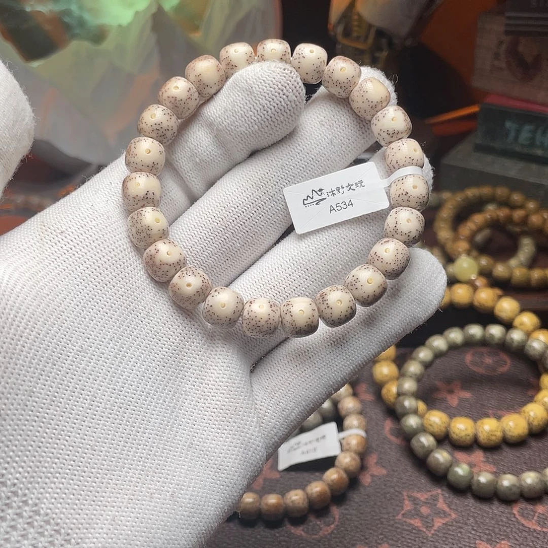 手串星月菩提10x9骨瓷白大眼睛针尖星a534