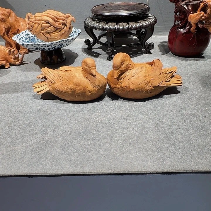 钻***钻檀香木老山檀香鸳鸯一对