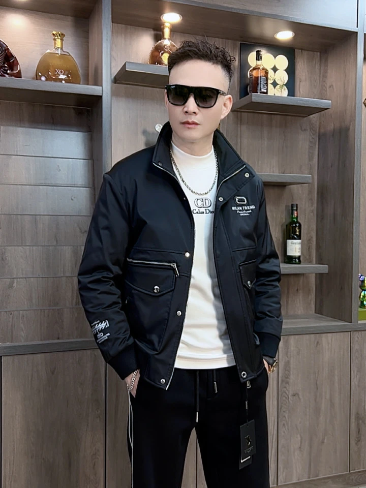 欧品男士秋冬新品个性潮流外套时尚高端潮流休闲夹棉夹克  7188