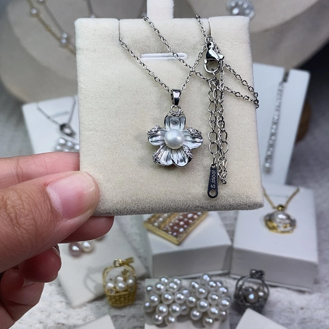 耳饰淡水珍珠银S925镶嵌