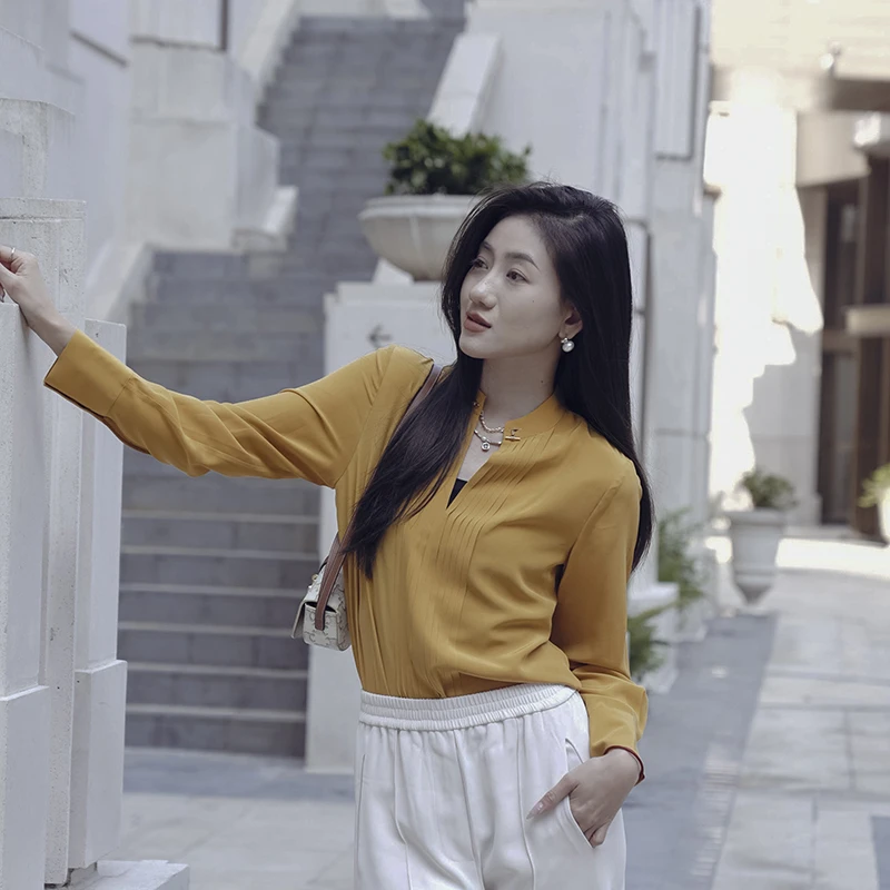 【钱老板专属】原单重磅真丝V领衬衣6003CSW