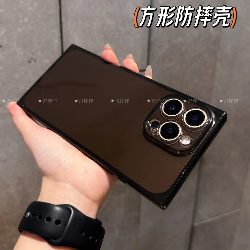 吉迩佳适用于苹果16promax方形透色tpu手机壳15苹果14pro防摔软壳