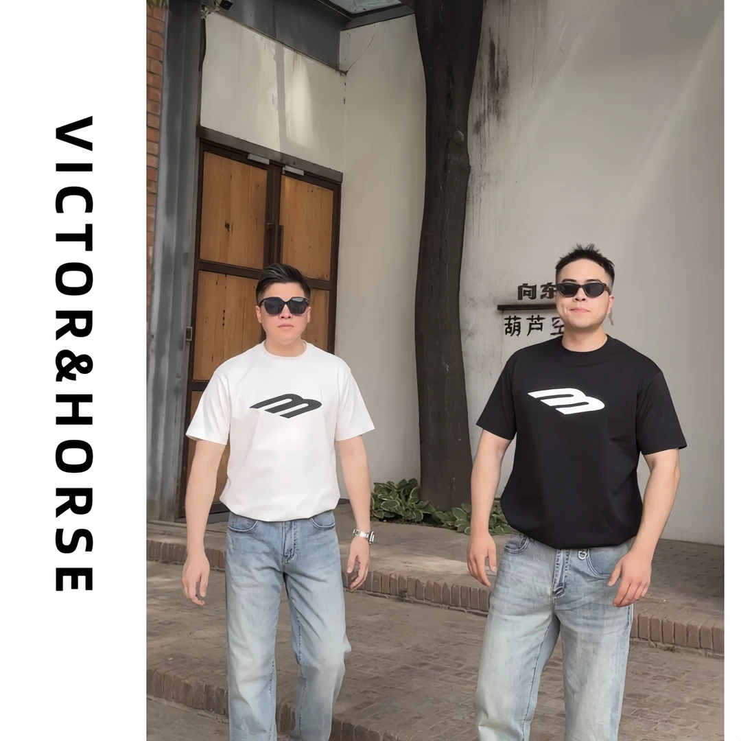 【字母液氨棉】美式潮流男士液氨棉软糯亲肤舒适夏季字母短袖52569