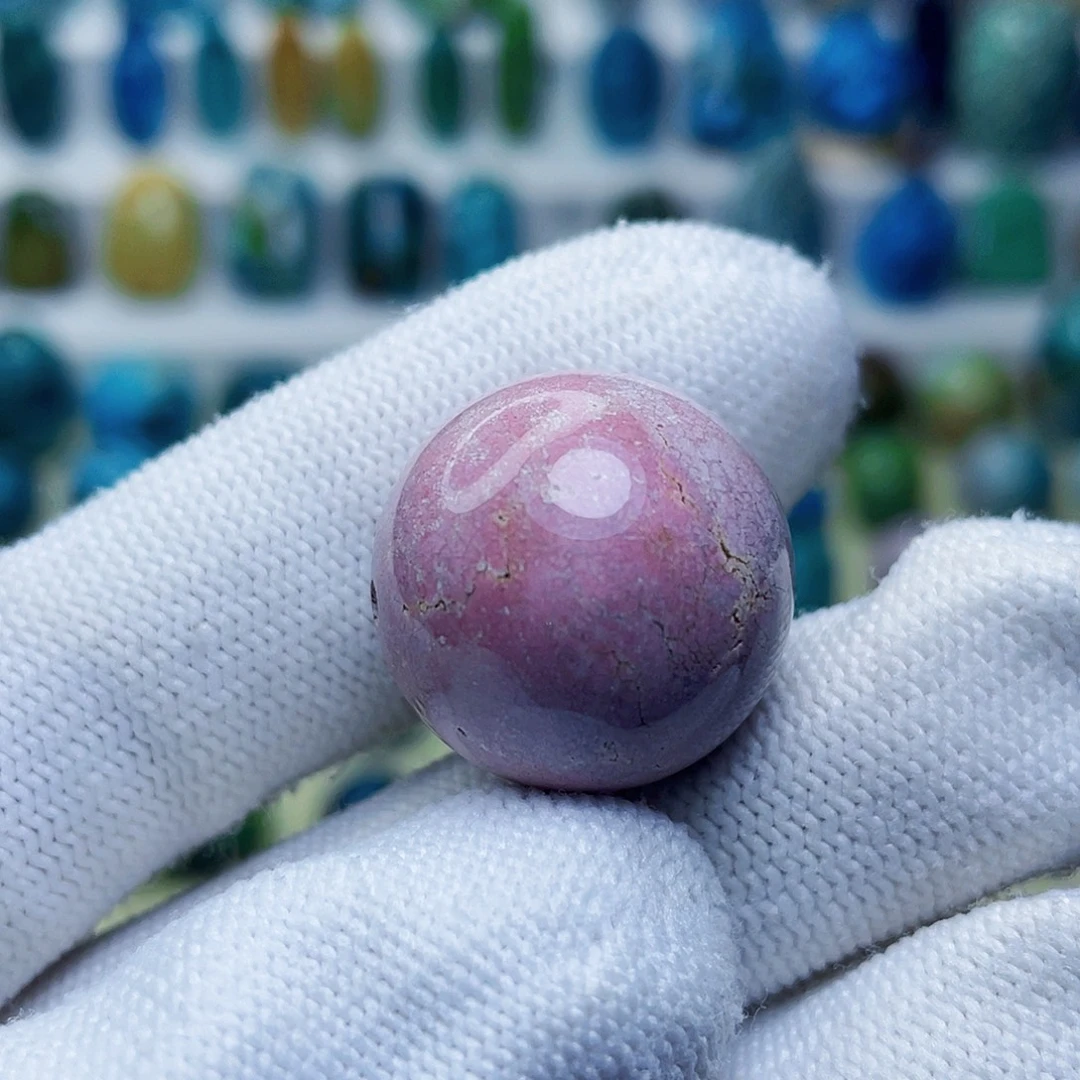 绿松石未镶嵌粉圆珠22