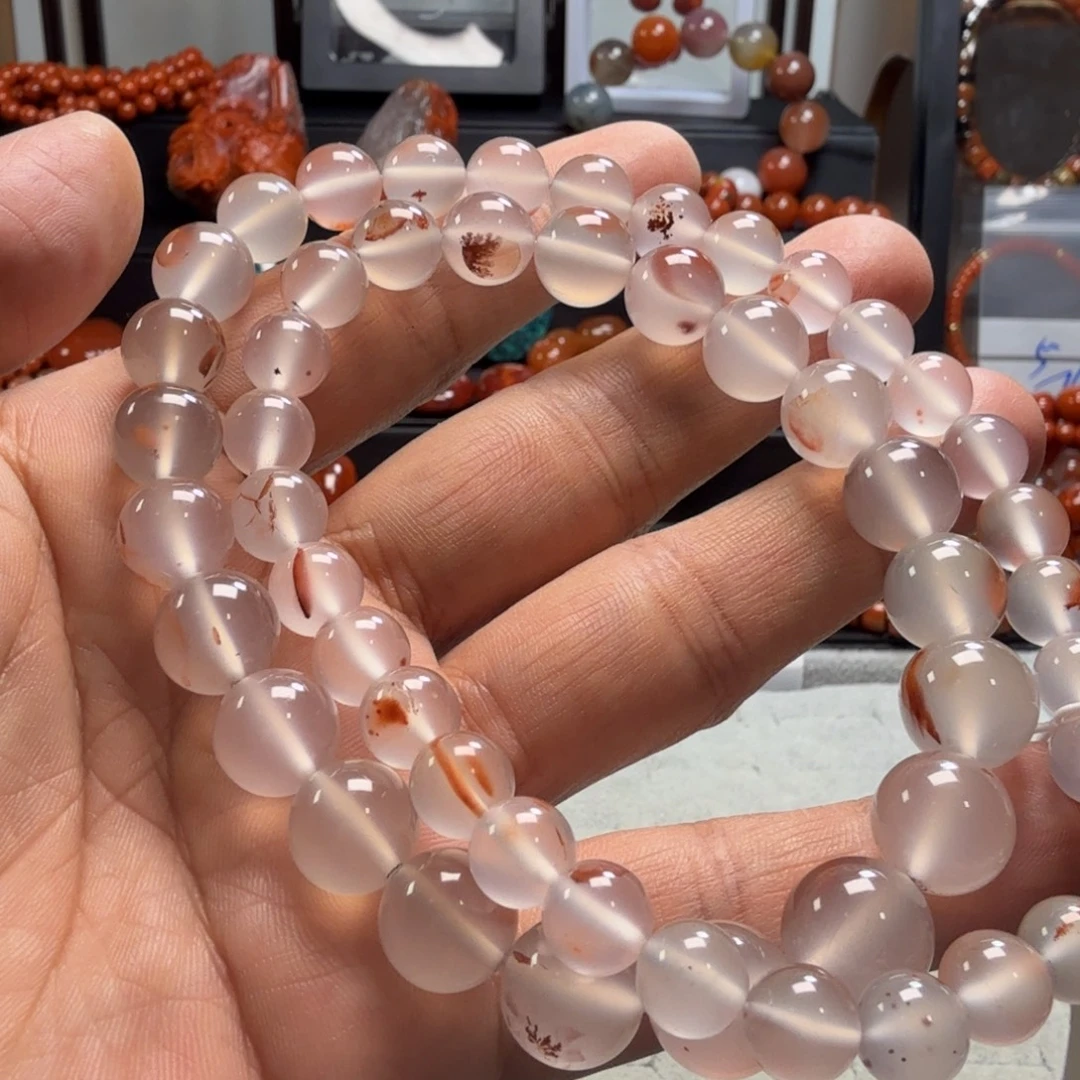 南红玛瑙银S925镶嵌手链