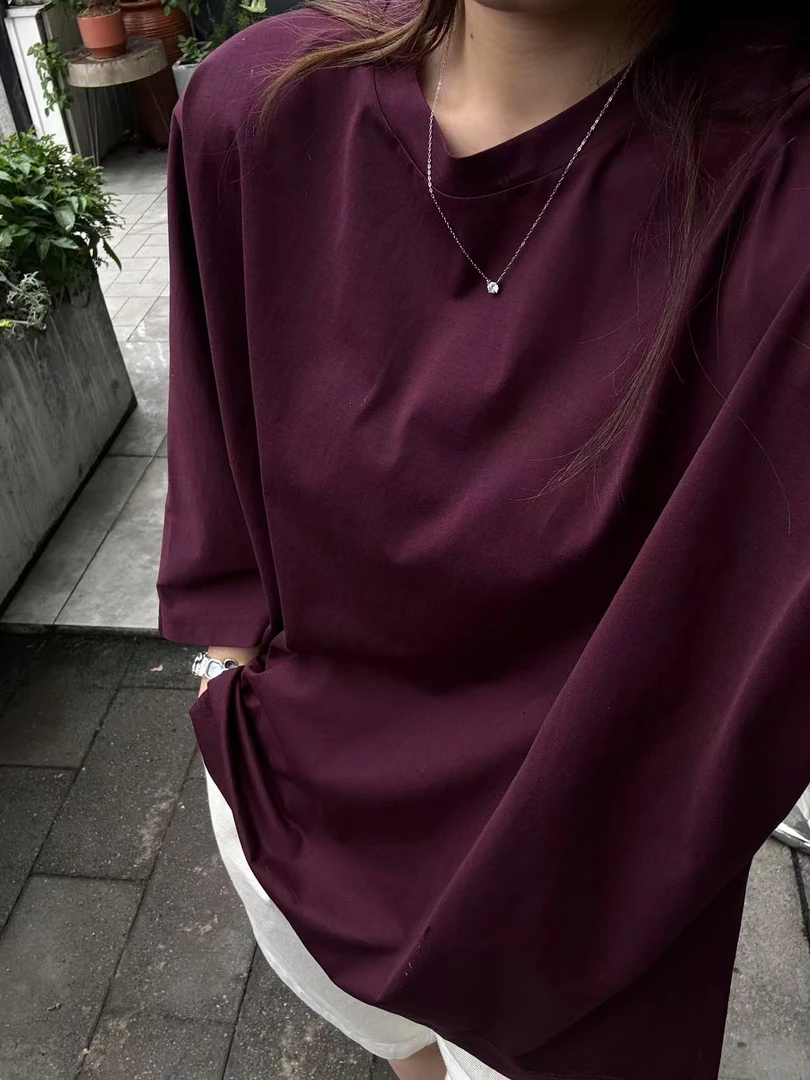 MUMU 净版女款宽松T显瘦时尚百搭女士纯色休闲