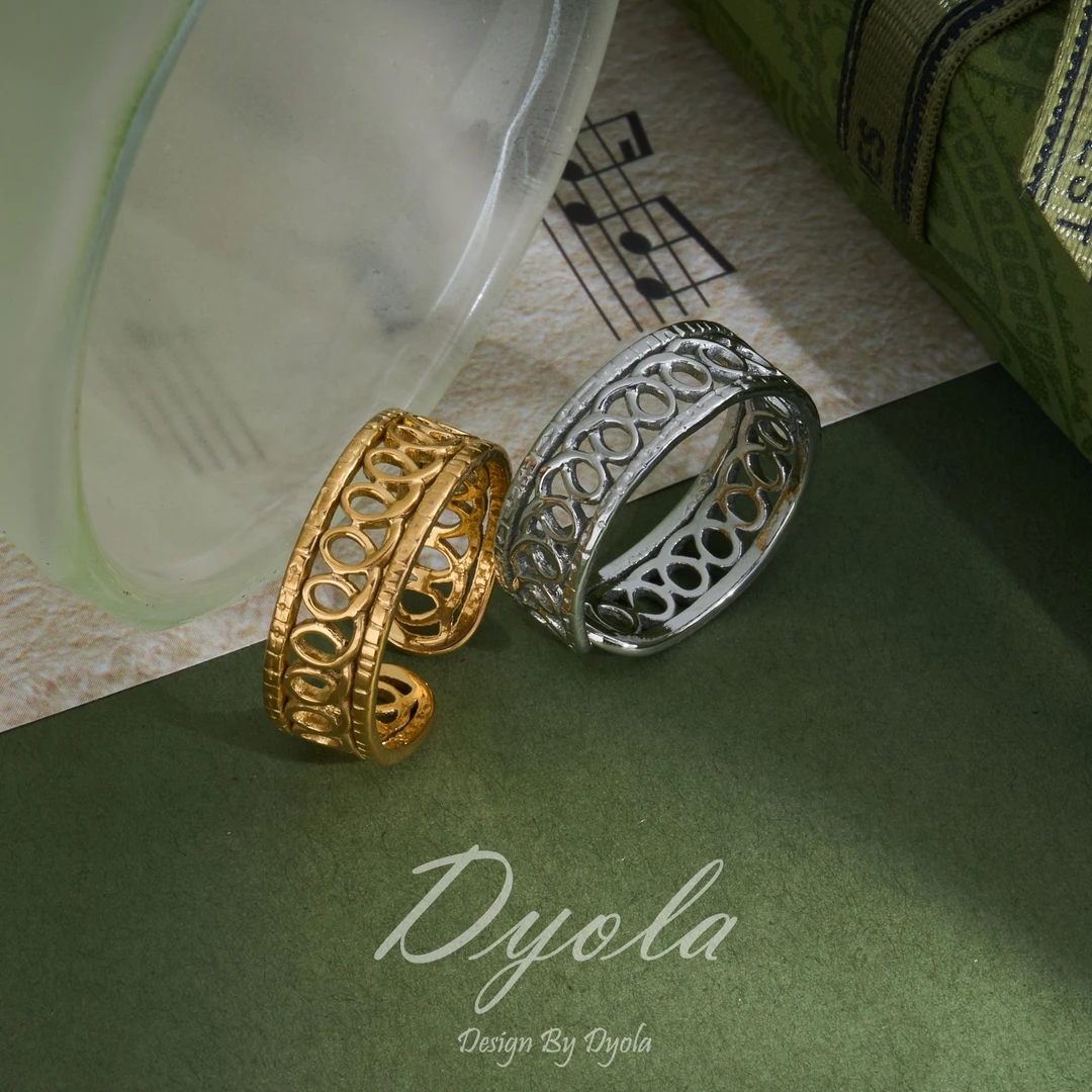 钛钢戒指 Dyola「弗洛伦蒂娜」戒指轻奢时尚百搭复古R408802